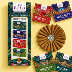 Ilara Angad Series Dhoop Cones – Premium Fragrance Combo Pack (4 Variants)