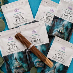 White Loban Premium Incense Sticks – Rich Traditional Loban Fragrance | Premium Agarbatti Pouch