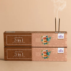 3 in 1 Premium Incense Sticks – 100g Pack | Three Fragrances in One Pack | Long-Lasting Aromatic Agarbatti for Pooja, Meditation & Home Fragrance