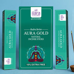 Aura Gold Premium Incense Sticks – 120 Sticks × Pack of 12 | Luxurious & Long-Lasting Fragrance Agarbatti | 1 Big Box