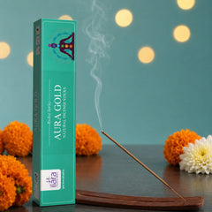Aura Gold Premium Incense Sticks – 120 Sticks × Pack of 12 | Luxurious & Long-Lasting Fragrance Agarbatti | 1 Big Box