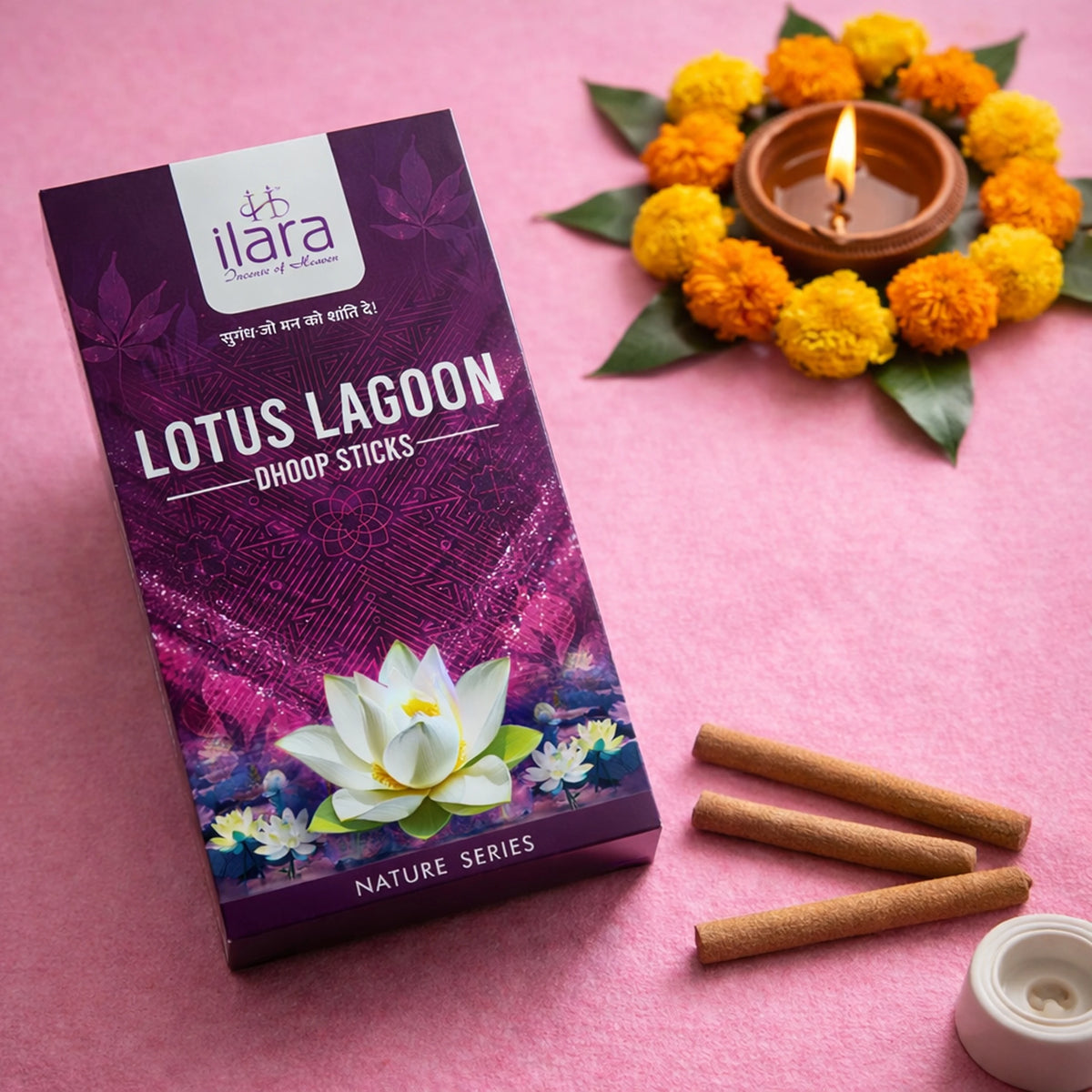 Lotus Lagoon Dhoop Sticks – Premium Floral Fragrance for Pooja, Meditation & Home