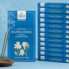 Rajnigandha Premium Incense Sticks – 120 Sticks × Pack of 12 | Tuberose Floral Fragrance