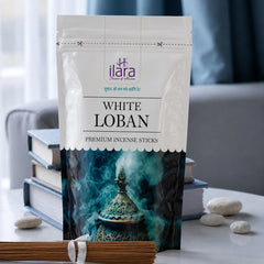 White Loban Premium Incense Sticks – Rich Traditional Loban Fragrance | Premium Agarbatti Pouch