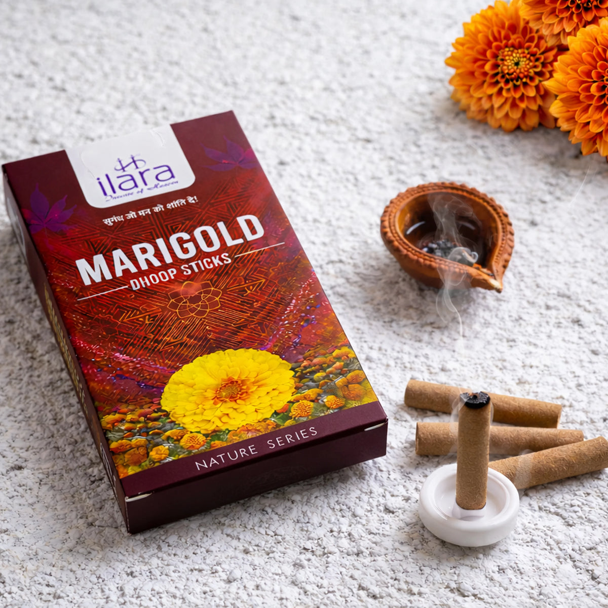 Mari Gold Dhoop Sticks – Premium Floral Fragrance | Long-Lasting Aromatic Dhoop for Pooja, Meditation & Home